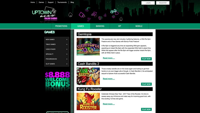 uptown casino Gameplay